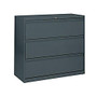 Sandusky; 800 Series Steel Lateral File Cabinet, 3-Drawers, 40 7/8 inch;H x 42 inch;W x 19 1/4 inch;D, Charcoal