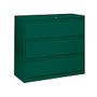 Sandusky; 800 Series Steel Lateral File Cabinet, 3-Drawers, 40 7/8 inch;H x 42 inch;W x 19 1/4 inch;D, Forest Green