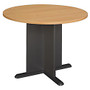 Bush Office Advantage Round Conference Table, 29 7/8 inch;H x 41 1/2 inch;W x 41 1/2 inch;D, Light Oak/Graphite Gray, Standard Delivery Service