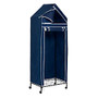 Honey-Can-Do Cloth Wardrobe, 74 13/16 inch;H x 19 3/4 inch;W x 29 9/16 inch;D, Navy/White