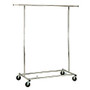 Honey-Can-Do Collapsible Commercial Garment Rack With Wheels, 66 5/8 inch;H x 22 inch;W x 74 5/16 inch;D, Chrome