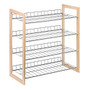Honey-Can-Do SHO-01384 4-Tier Closet Accessory Storage Shelf, Wood Frame