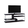 Monarch Specialties Glass TV Stand For Flat-Screen TVs Up To 60 inch;, 24 inch;H x 60 inch;W x 16 inch;D, Cappuccino