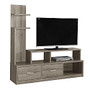 Monarch Specialties MDF TV Stand Tower For Flat-Panel TVs Up To 47 inch;, 60 inch;H x 60 inch;W x 16 inch;D, Dark Taupe