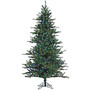 Fraser Hill Farm 7 1/2' Southern Peace Pine Artificial Christmas Tree With Multi-Color LED Lighting, Green/Black