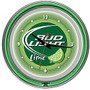 Bud Light Lime; 14 inch; Neon Wall Clock, Green