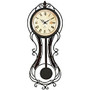 FirsTime; Grand Pendulum Fleur De Lis Clock, 24 inch;H x 9 1/2 inch;W x 3 inch;D, Black/Bronze/Mahogany