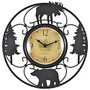 FirsTime; Wildlife Wire Wall Clock, 11 inch;, Black/Brown