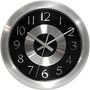 Infinity Instruments Round Wall Clock, 10 inch;, Black/Silver