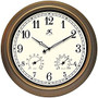 Infinity Instruments Round Wall Clock, 18 inch;, Bronze/Ivory