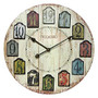 Infinity Instruments Weathered Plank Wall Clock, 24 inch;H x 24 inch;W x 1 1/2 inch;D, Multicolor