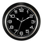 Realspace Round Quartz Wall Clock With Chrome Bezel, 12 inch;, Black
