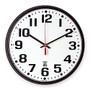 Skilcraft Self-Set Wall Clock, 12 inch;, Black Frame (AbilityOne 6645-01-557-3148)
