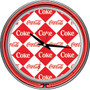 Trademark Global Coca-Cola Neon Clock, 14 inch; Diameter, Checker Coca Cola, 2 Neon Rings