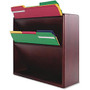 Carver Supply Storage Double Wall File - 2 Pocket(s) - 11.8 inch; Height x 13.3 inch; Width x 4.3 inch; Depth - Wall Mountable - Mahogany - Hardwood - 1Each