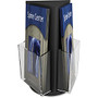 Deflect-o Countertop Revolving Literature Rack - 3 Pocket(s) - 10.8 inch; Height x 7.5 inch; Width x 7.5 inch; Depth - Black Base - Plastic - 1Each
