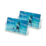 Deflect-o Desktop Business Card Holder - Plastic - 2 / Pack - Clear