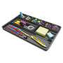 Deflect-o Plastic Desk Drawer Organizer - 1 inch; Height x 14 inch; Width x 9 inch; Depth - Recycled - Black - 1Each