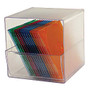 Deflect-O; Stackable Cube With 1 Drawer, 6 inch;H x 6 inch;W x 6 inch;D, Clear