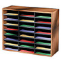 Fellowes; Literature Organizer, 24 Compartments, 23 7/16 inch;H x 29 7/16 inch;W x 11 7/8 inch;D, Oak