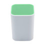Fusion Pencil Cup, 4 inch;H x 3 inch;W x 3 inch;D, White/Mint