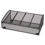 Lorell Mesh Desk Valet - 4 Compartment(s) - 4.5 inch; Height x 12.3 inch; Width x 6.3 inch; Depth - Desktop - Black - Steel - 1Each