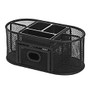 Lorell Mesh Steel Desktop Organizer - Desktop - Black - Steel, Mesh, Plastic - 1Each