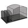 Lorell Mesh Vertical Hanging File Organizer - 2 Pocket(s) - Black - Steel - 1Each