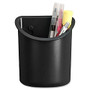 Lorell Recycled Plastic Mounting Pencil Cup - Plastic - Black