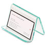 Lorell&trade; Business Card Holder, 4 inch; x 2 inch; x 3 inch;, Clear/Green Edge