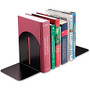 MMF Fashion Steel Bookend - 7 inch; Height x 5.9 inch; Width x 5 inch; Depth - Desktop - Recycled - Black - Steel - 1 / Pair