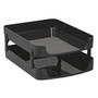 Officemate; OIC; 2200 Series Letter Trays, Front-Load, 5 1/2 inch; x 10 inch; x 13 1/2 inch;, Black, Pack Of 2