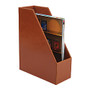 Realspace; Leatherette Magazine/File Holder, 10 1/8 inch;H x 4 3/16 inch;W x 12 3/5 inch;D, Tan