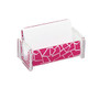 Realspace&trade; Business Card Holder, 2 inch; x 4 3/8 inch; x 2 1/4 inch;, Clear/Pink Pebble