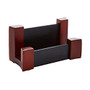 Rolodex; Wood & Faux Leather Business Card Holder, Mahogany