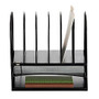 Safco; USB Powered Onyx&trade; Mesh Desk Organizer, 2 Horizontal/6 Upright Sections, Black