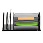 Safco; USB Powered Onyx&trade; Mesh Desk Organizer, 3 Horizontal/3 Upright Sections, Black