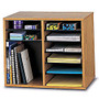 Safco; Wood Adjustable Organizer, 16 1/8 inch;H x 19 5/8 inch;W x 11 7/8 inch;D, Medium Oak