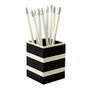 See Jane Work; Paperboard Pencil Cup, 3 inch;H x 3 inch;W x 4 inch;D, Black Stripe
