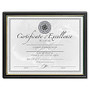 DAX Black & Gold Certificate Frames - Holds 8.50 inch; x 11 inch; Insert - Plastic - Black