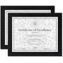 Dax Linen Insert Certificate Mahogany Frame - 14 inch; x 11 inch; Frame Size - Holds 11 inch; x 8.50 inch; Insert - Rectangle - Wall Mountable, Desktop - Solid Wood - Black, Mahogany