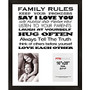 PTM Images Photo Frame, Family Rules, 18 inch;H x 1 1/4 inch;W x 22 inch;D, Black