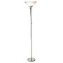 Adesso; Aries Floor Lamp, 73 inch;H, White/Silver