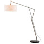 Adesso; Brisbane Arc Lamp, 84 inch;H, White Shade/Black Base