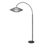 Adesso; Calypso Pendant Arc Floor Lamp, 83 inch;H, Black/White Shade/Black Base