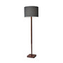 Adesso; Ellis Floor Lamp, 58 1/2 inch;H, Dark Gray Shade/Walnut Base