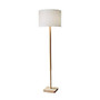 Adesso; Ellis Floor Lamp, 58 1/2 inch;H, White Shade/Natural Base