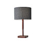Adesso; Ellis Table Lamp, 21 inch;H, Dark Gray Shade/Walnut Base