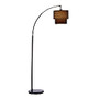 Adesso; Gala Arc Floor Lamp, 71 inch;H, Black Shade/Black Base