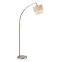 Adesso; Gala Arc Floor Lamp, 71 inch;H, White Shade/Silver Base